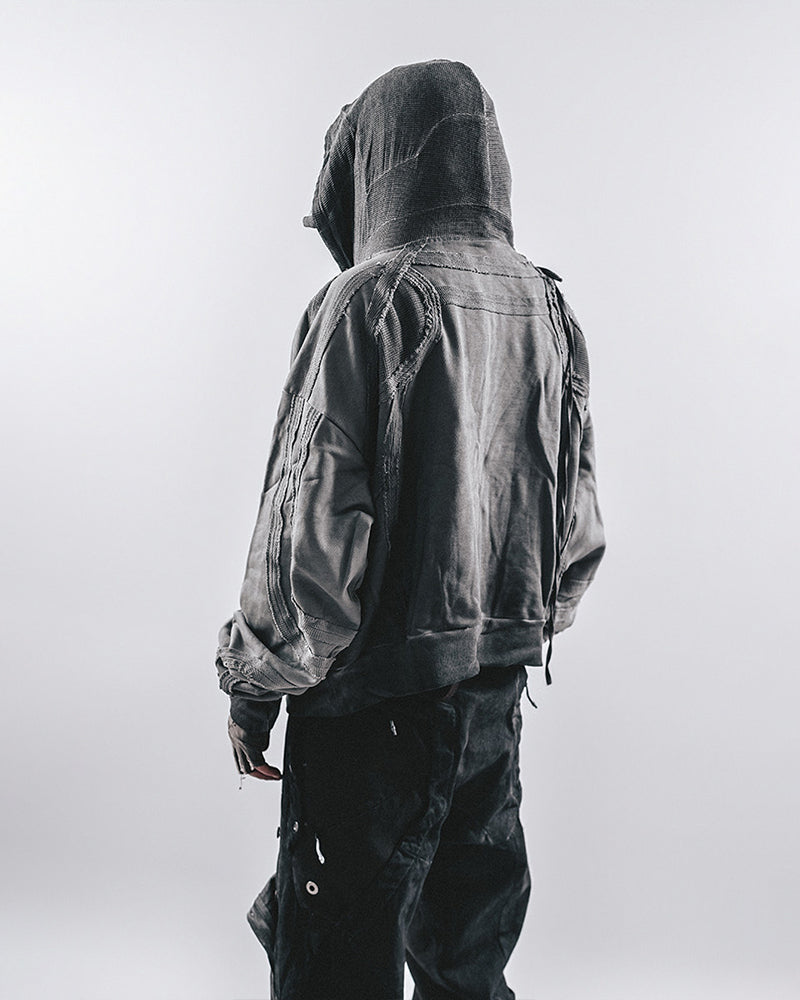 Post-Apocalyptic Deconstructed Patchwork Hooded Jacket