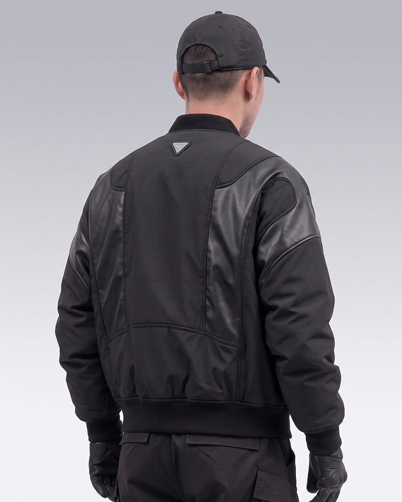Techwear PU Patchwork Warm Bomber Jacket