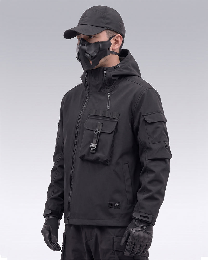 Techwear Hooded Tactical Cargo Jacket