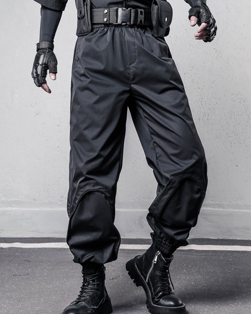 Minimalist Curved Panel Techwear Cargo Pants