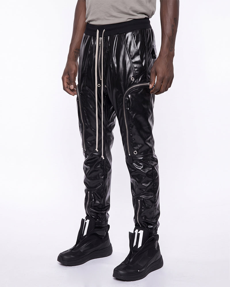 Coated Multi-Zipper Deconstructed Cargo Joggers