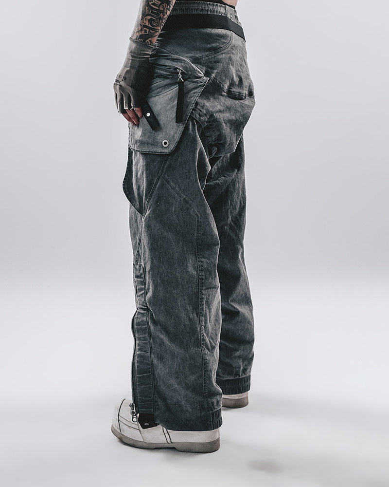Wasteland Multi-Pocket Wide-Leg Cargo Pants