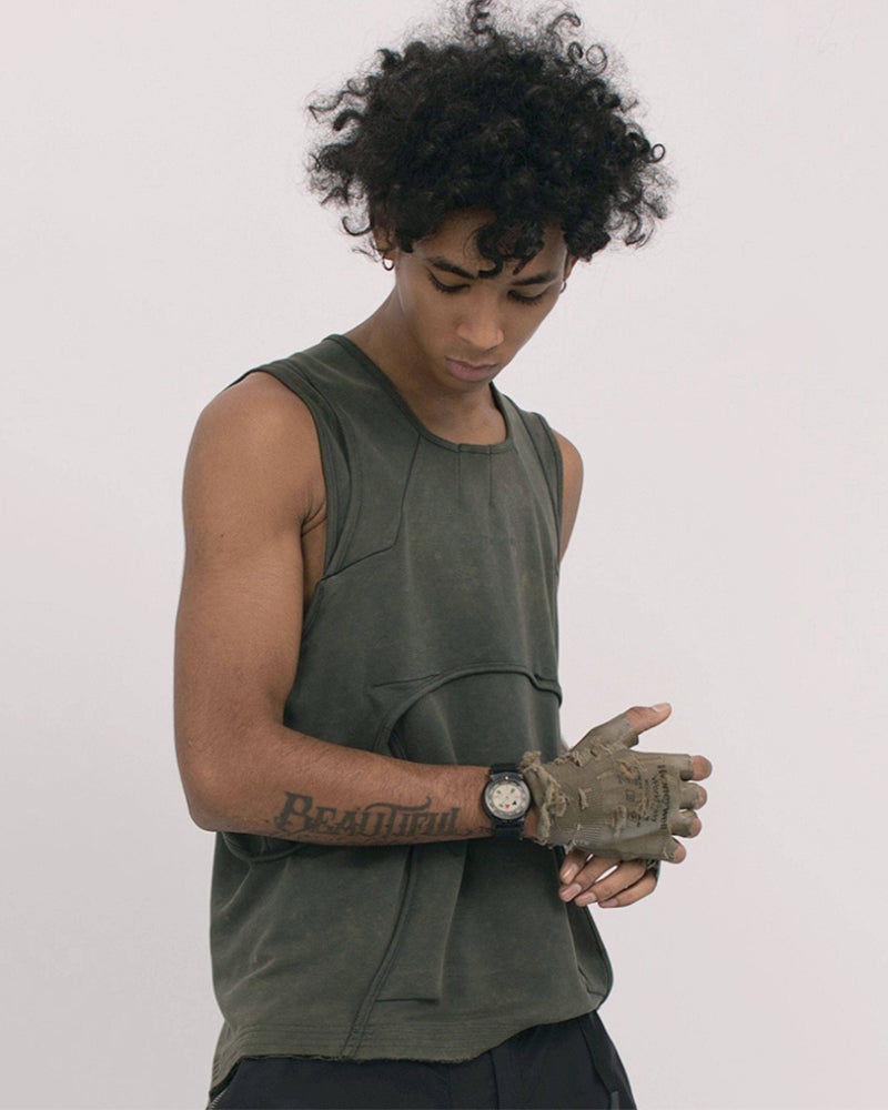 Dune Wasteland Deconstructed Splicing Sleeveless T-Shirt