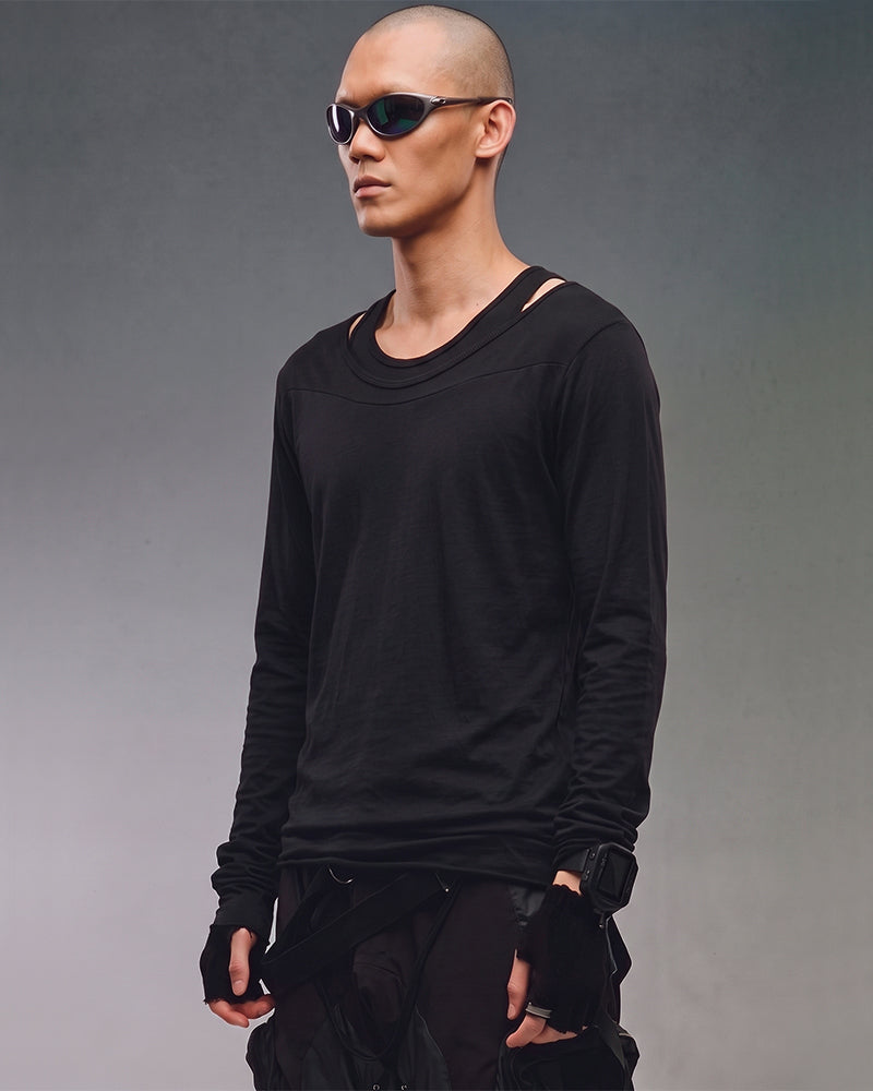 Post-Apocalyptic Wasteland Double-Collar Ninja-Sleeve T-Shirt