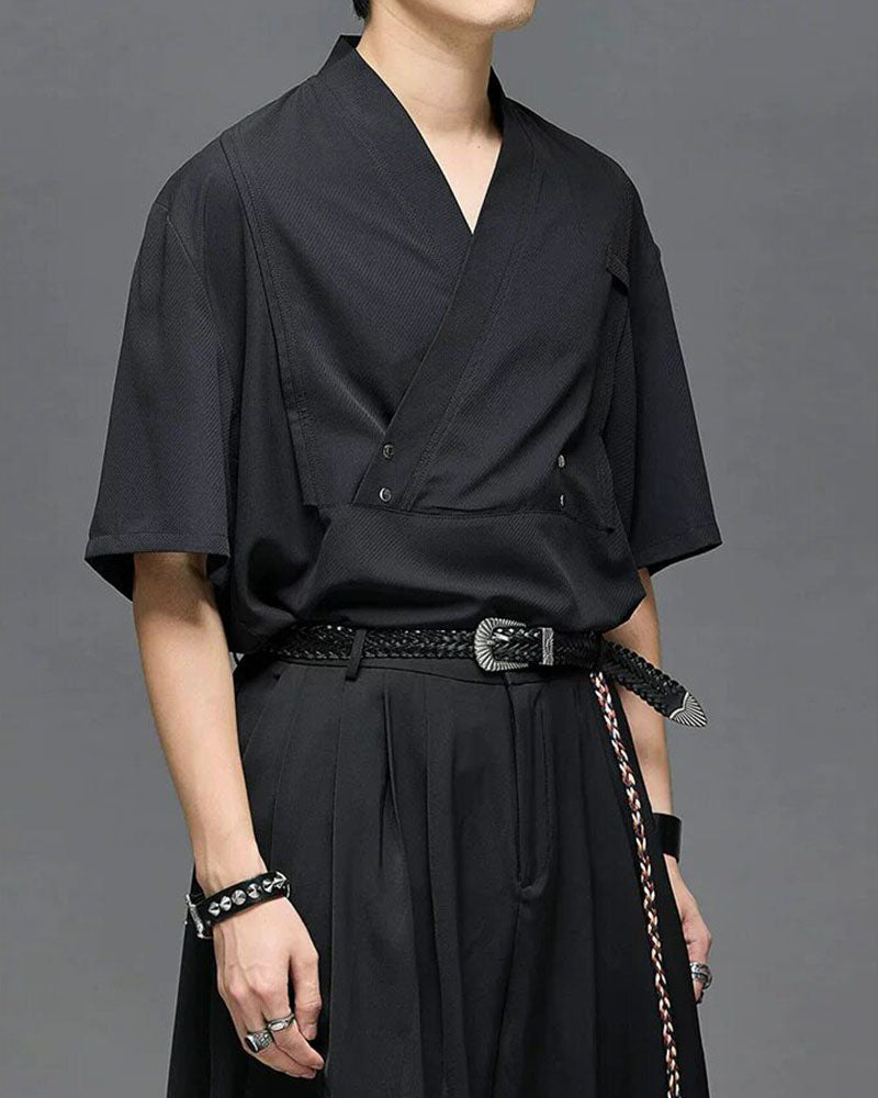 Modern Japanese Carved Alloy Genuine Leather Belt