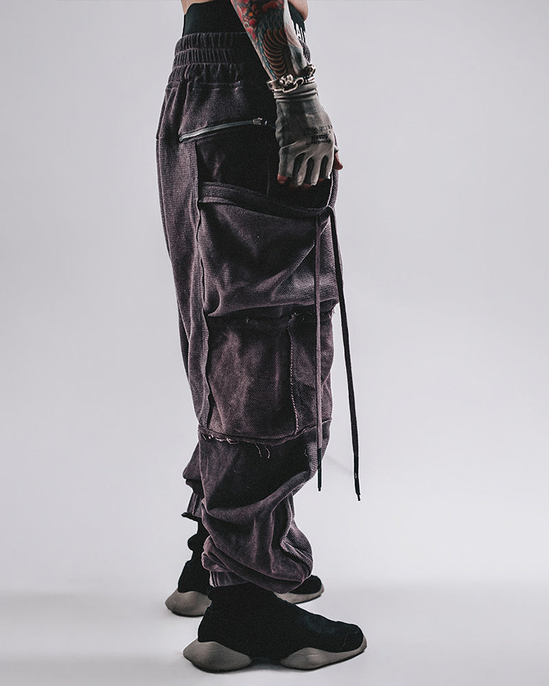 Waffle-Knit Spliced Wasteland Jogger Pants