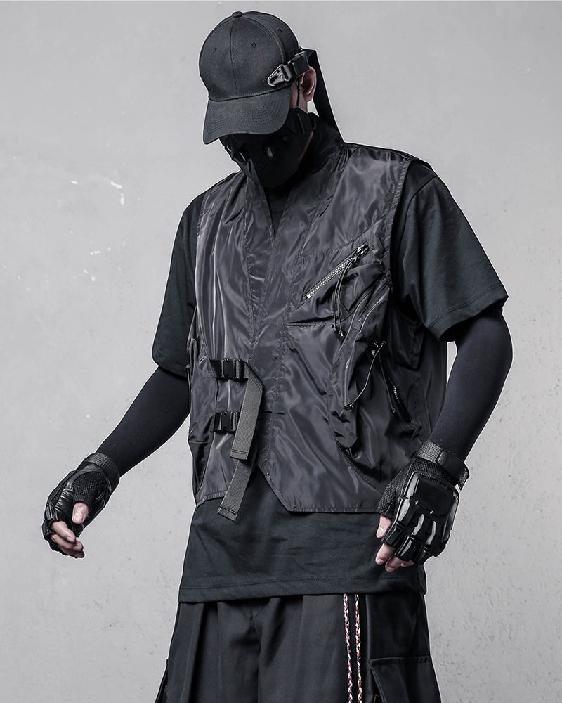 Techwear Darkwear Multi-Pocket Tactical Utility Vest