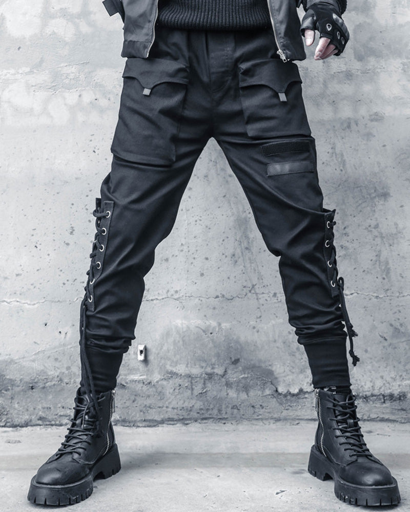 Streetwear Drawstring Slim Cargo Pants