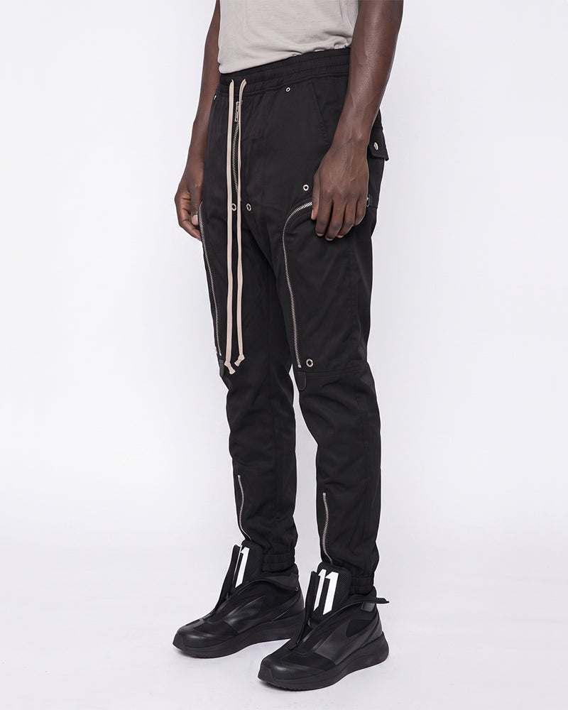 Deconstructed Multi‑Zip Drawstring Utility Jogger Pants