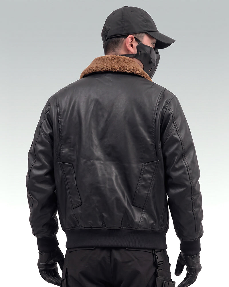 Techwear PU Bomber Jacket