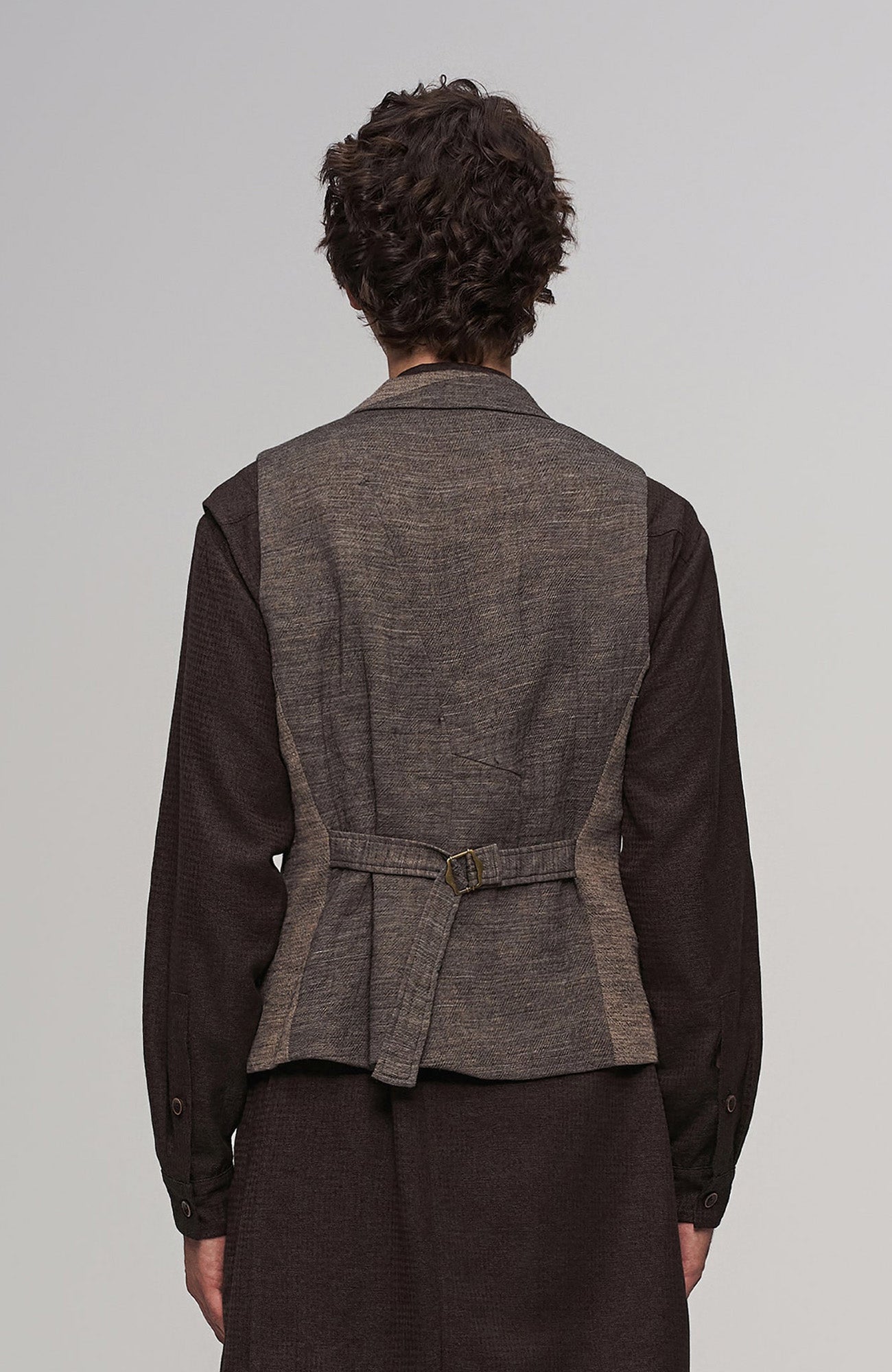 Deconstructed Paneled Belted Vest