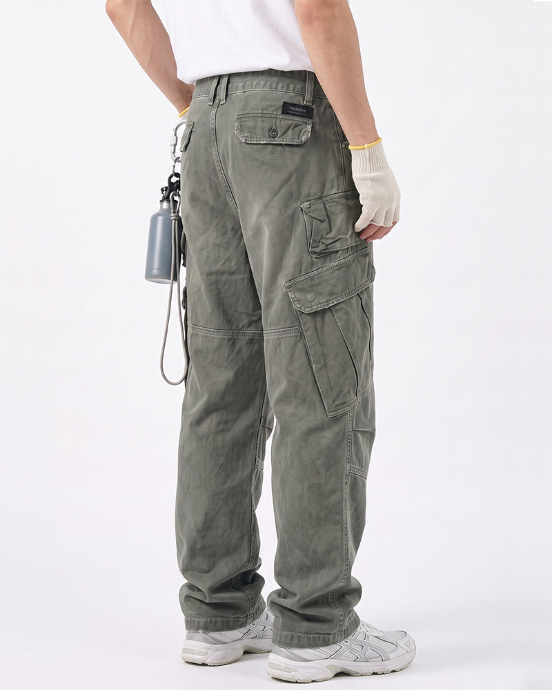 Distressed Panel‑Constructed Multi‑Pocket Cargo Pants