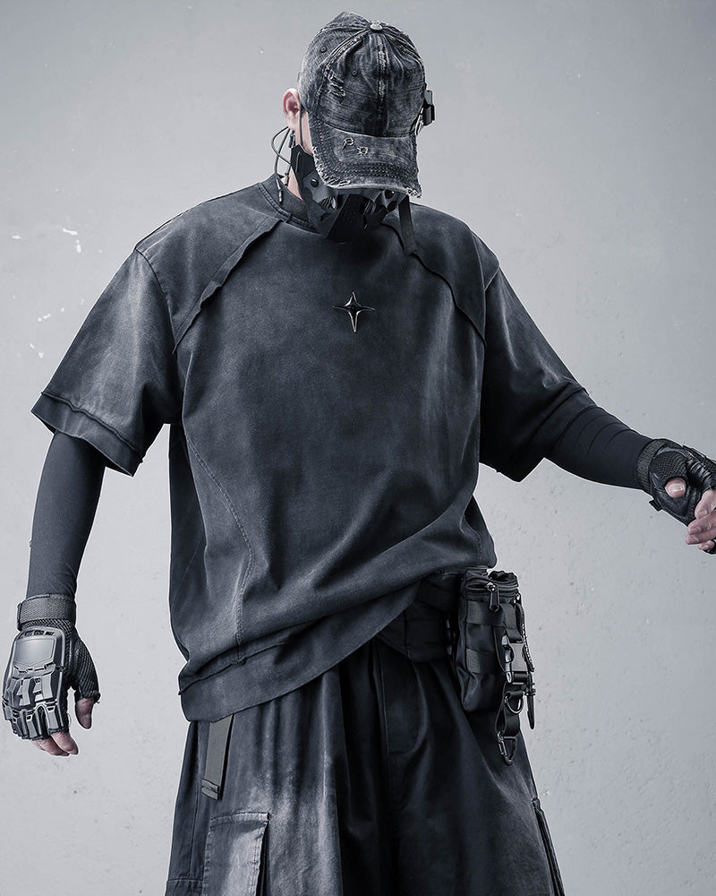 Techwear Distressed Urban Cotton T-Shirt