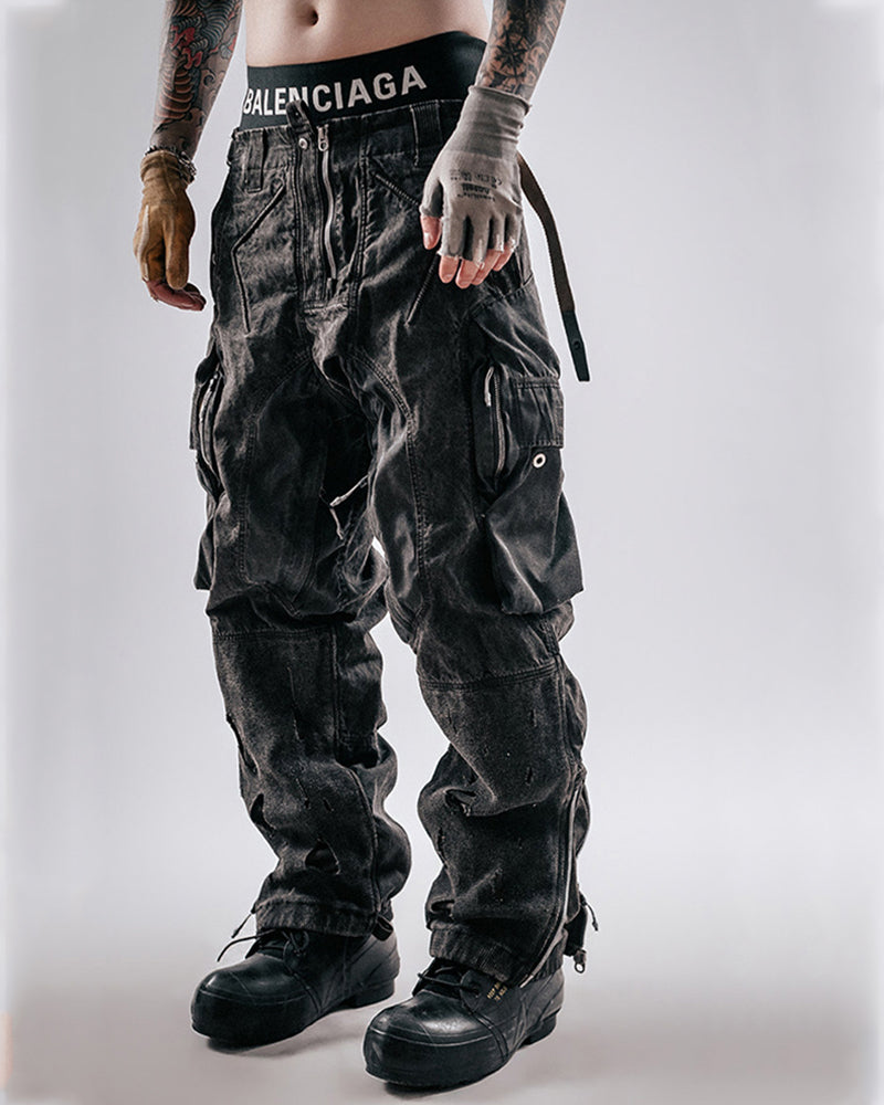 Post-Apocalyptic Distressed Wasteland Tactical Cargo Pants