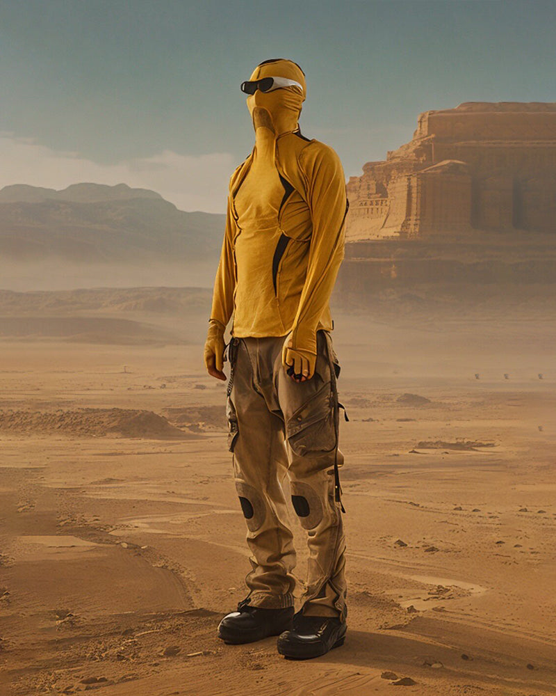 Post-Apocalyptic Desert Nomad High-Neck Long-Sleeve Tee