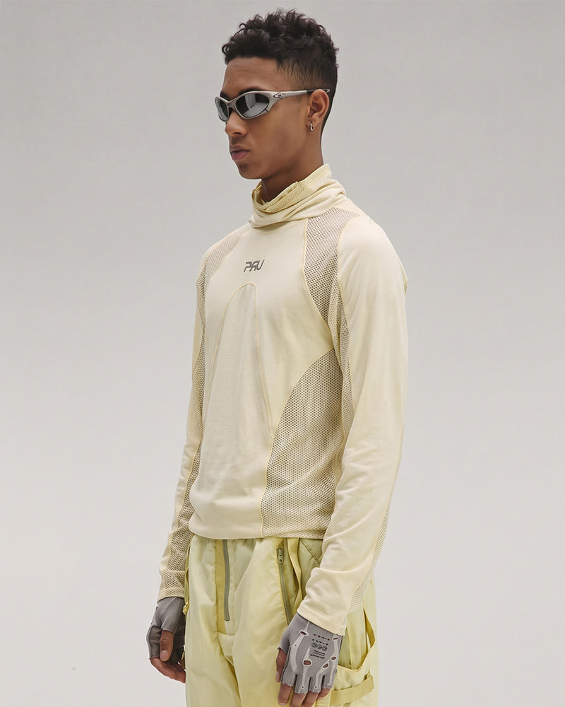 Wasteland Dirty Dye Mesh Technical Long Sleeve Top