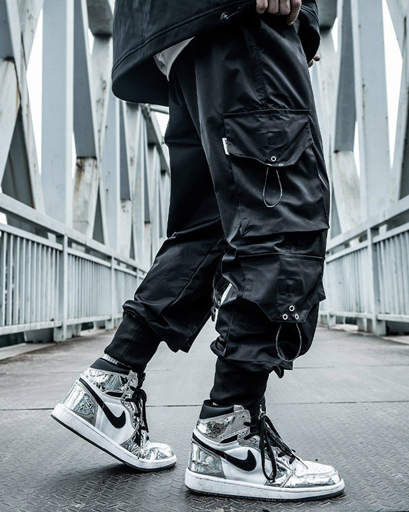 Streetwear Black Multi-Pocket Cargo Pants