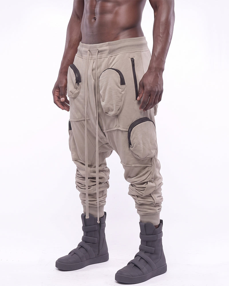 Post‑Apocalyptic Multi‑Zip Pocket Cargo Pants