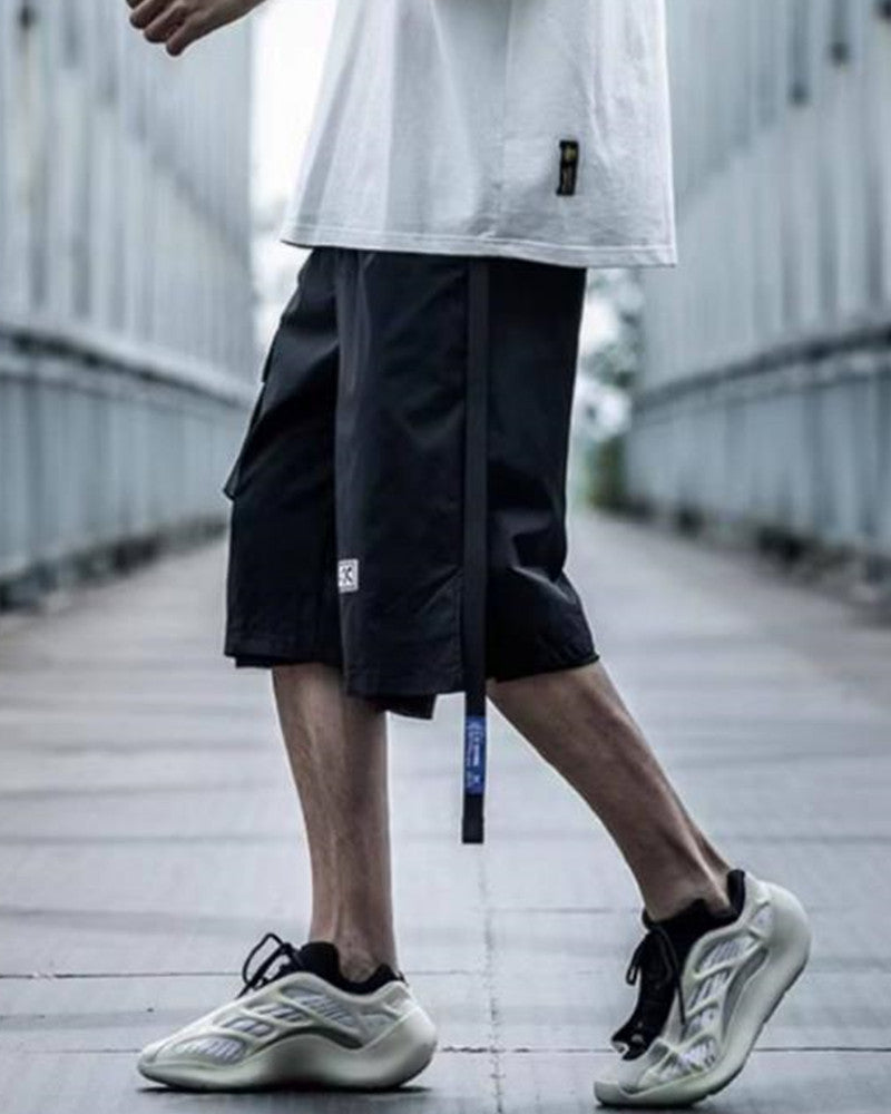 Techwear Layered Strap Cargo Shorts