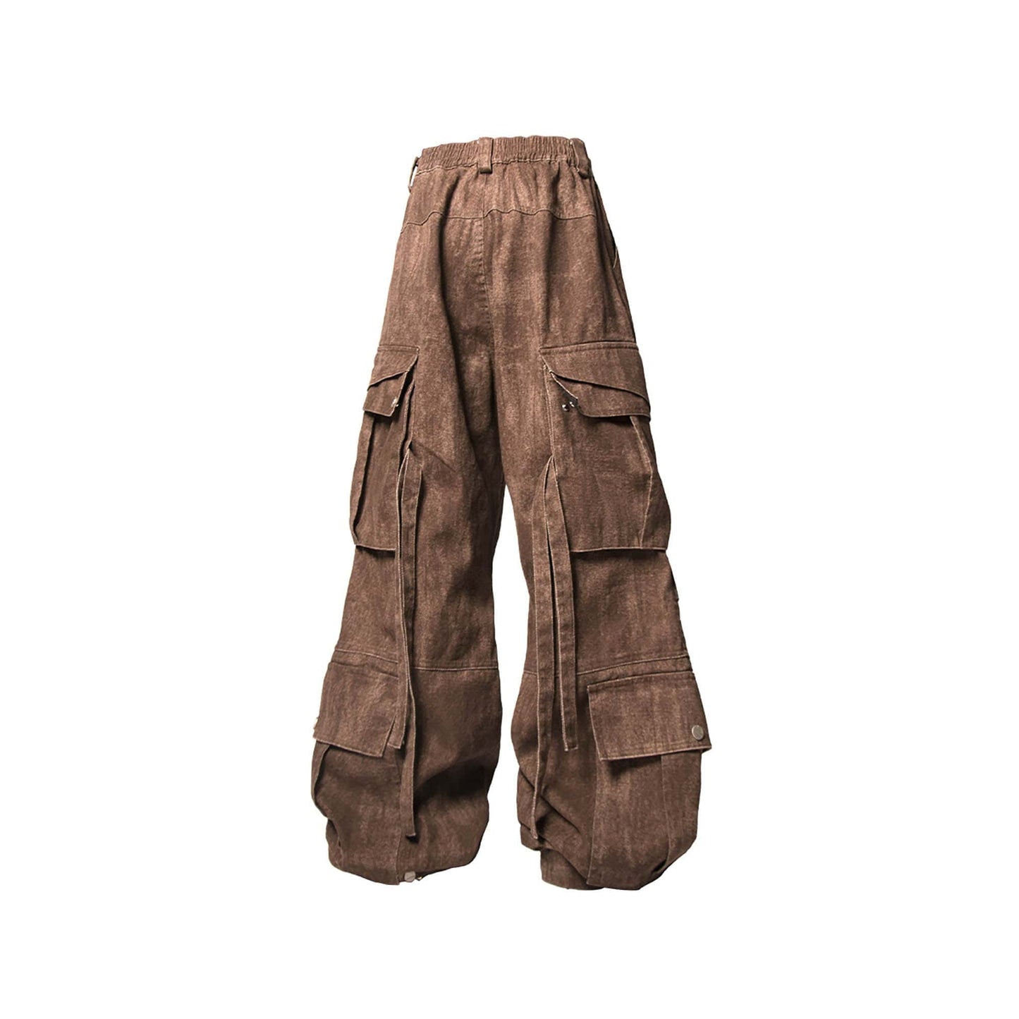 Tie-Dye Multi-Pocket Pleated Straps Cargo