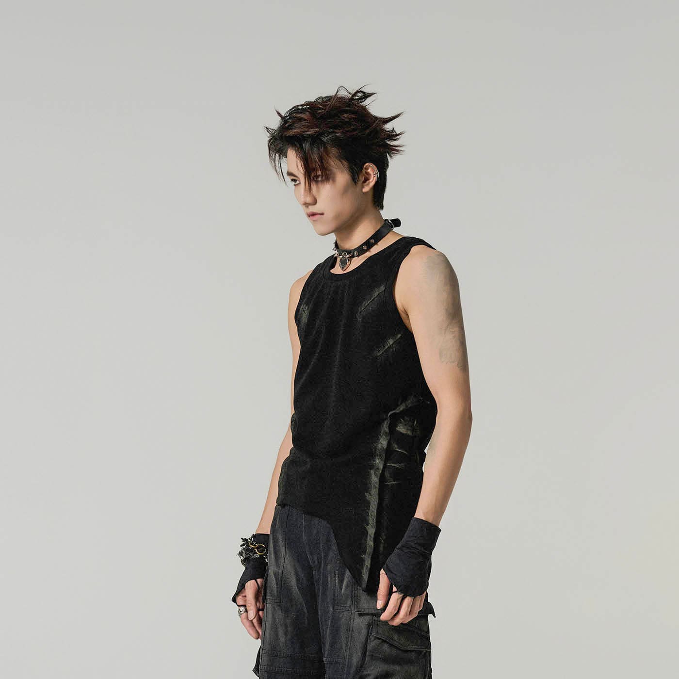 Distressed Asymmetrical Tank Top