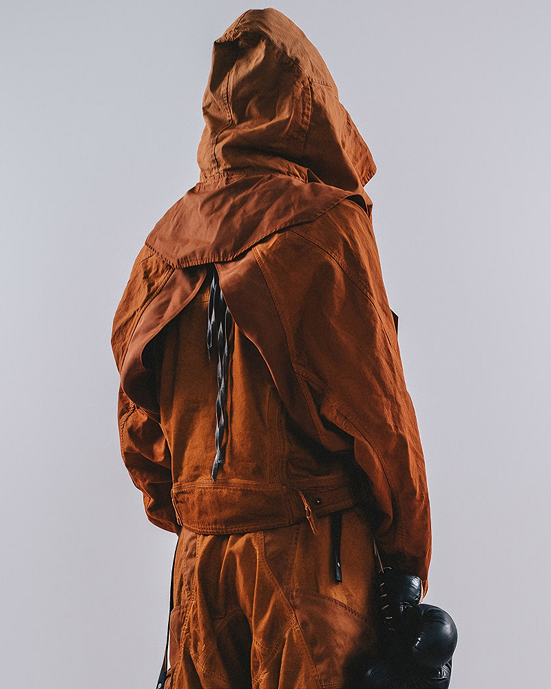 Post-Apocalyptic Tactical Dirty Wash Hooded Cape