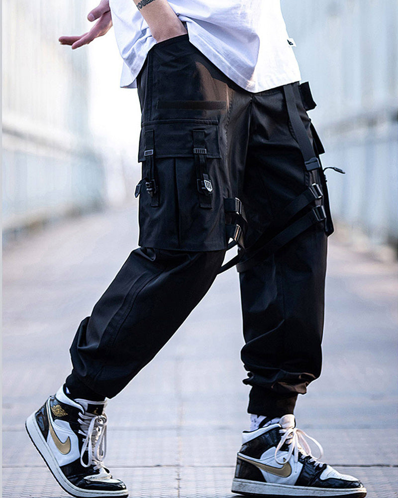 Functional Ribbon Pocket Cargo Pants