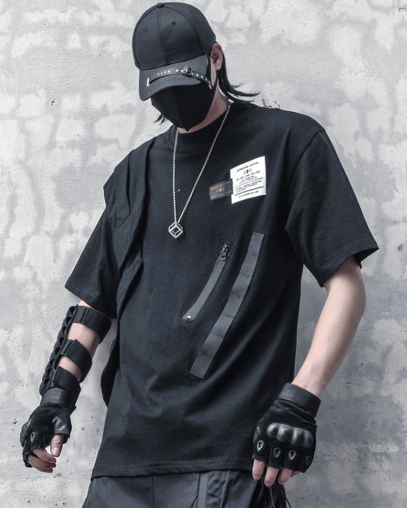 Techwear Functional Patchwork Cargo T-Shirt