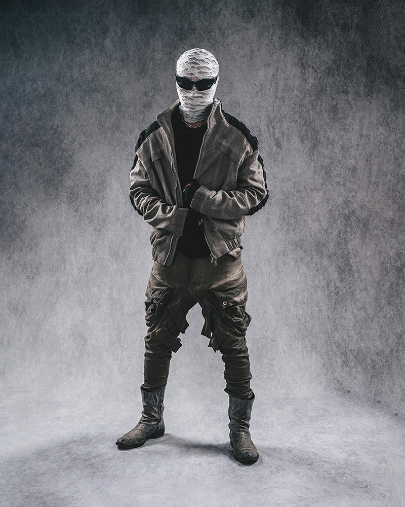 Oil-Stained Cold-Dye Vintage Cuffed Pants