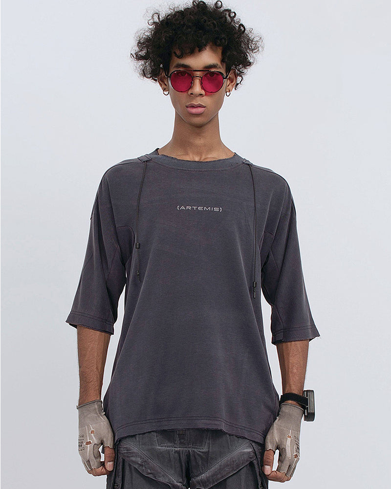 Wasteland Style Patchwork Drawstring T-Shirt
