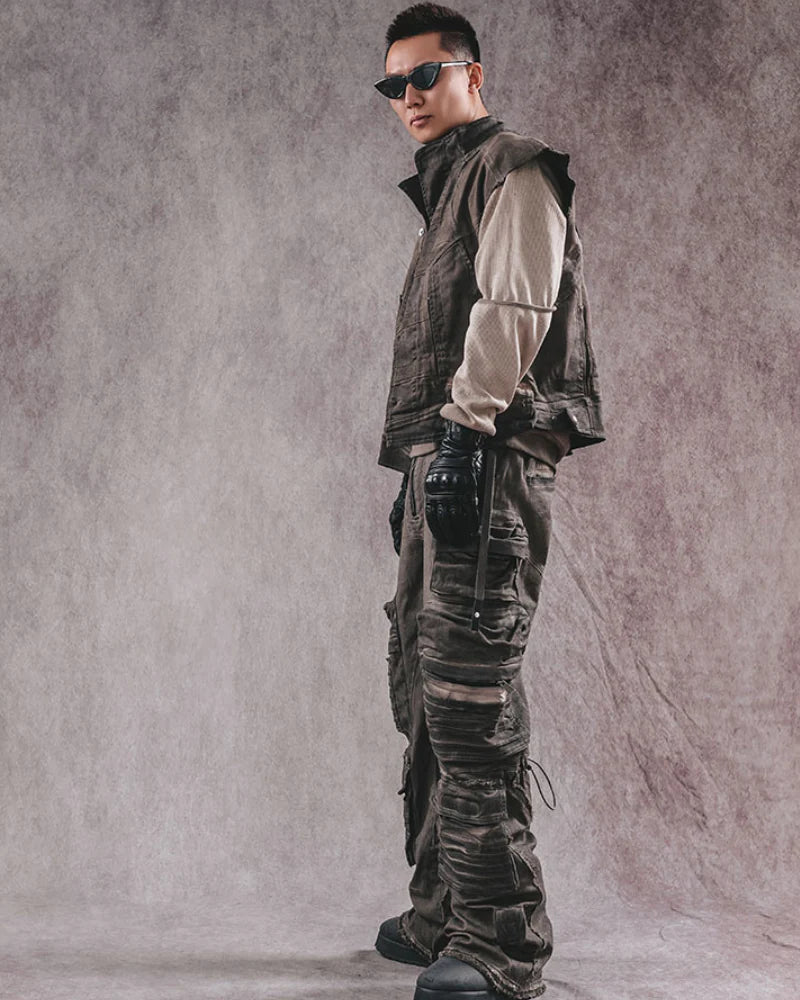 Post-Apocalyptic Wear Geometric Cut Vest