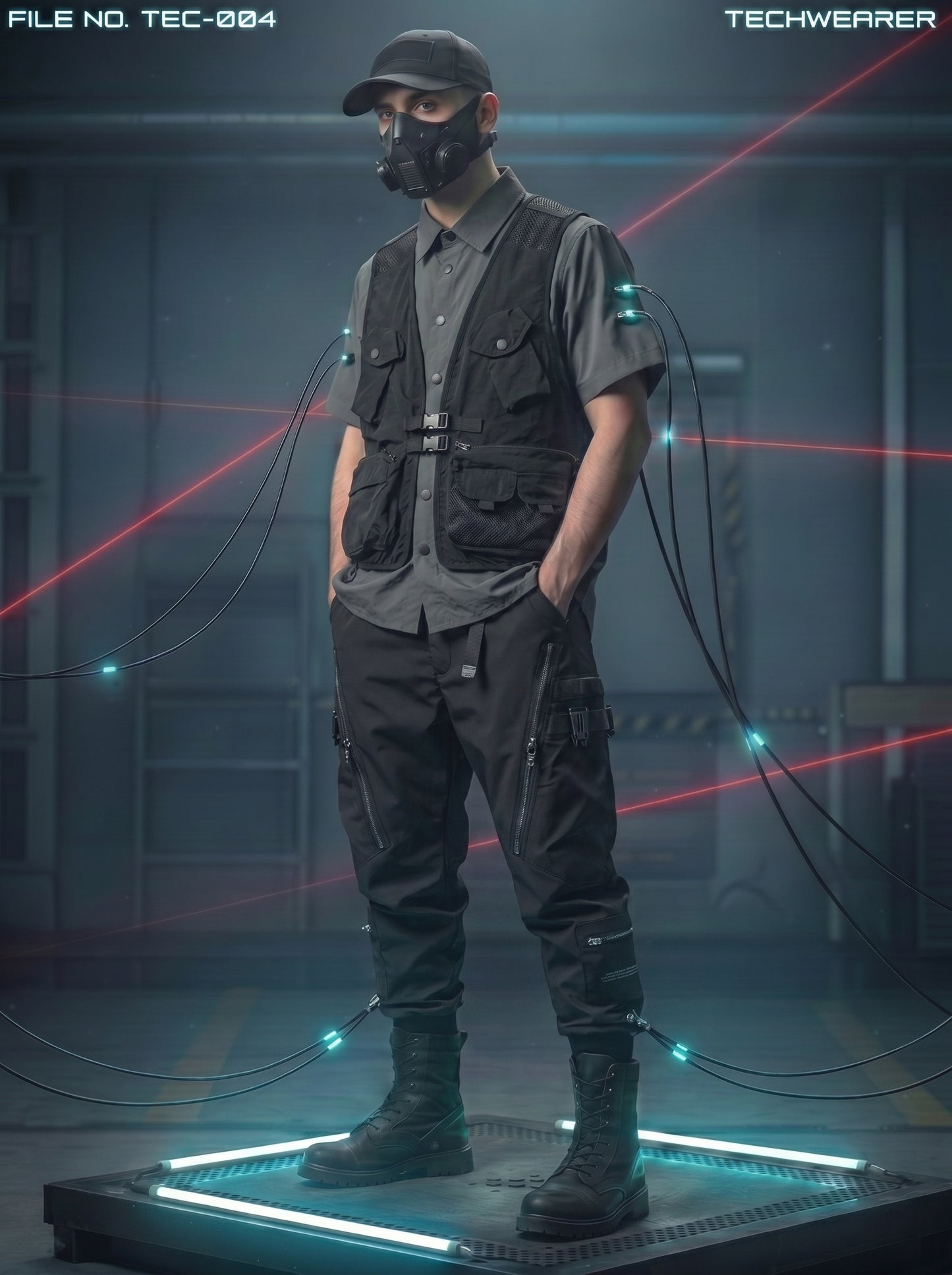 TEC-004｜Cyberpunk Tactical Techwear Set Top / Bottom