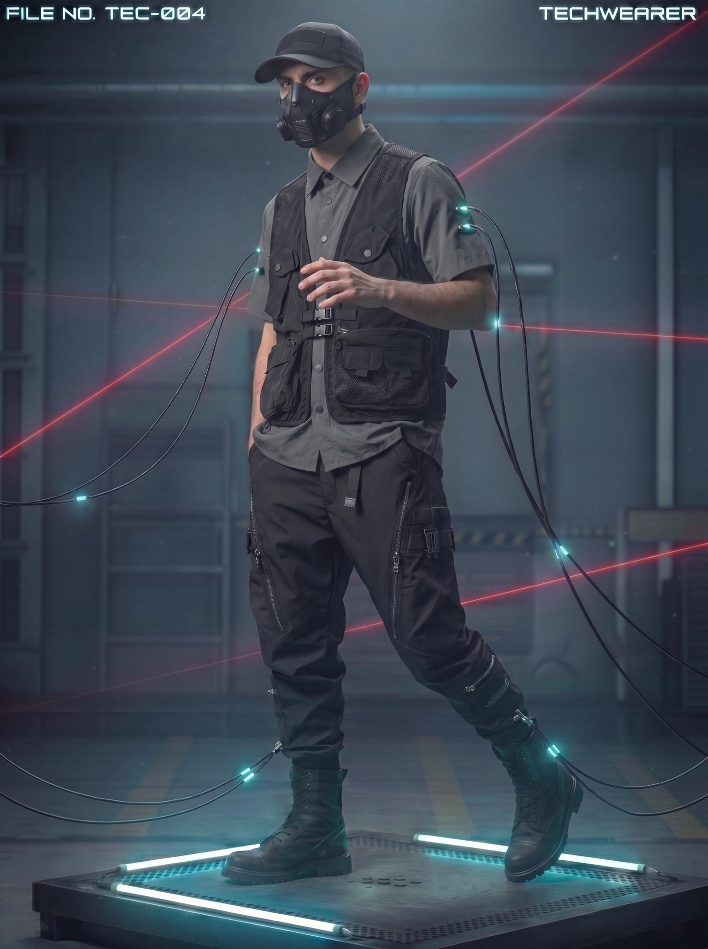 TEC-004｜Cyberpunk Tactical Techwear Set Top / Bottom