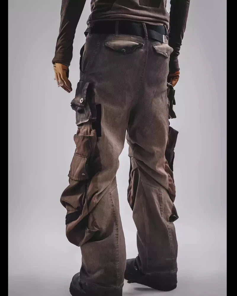 Post-Apocalyptic Functional 3D Pocket Wide Leg Cargo Pants