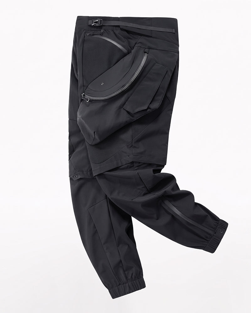 Functional Deconstructed Patchwork Zippered Cargo Pants