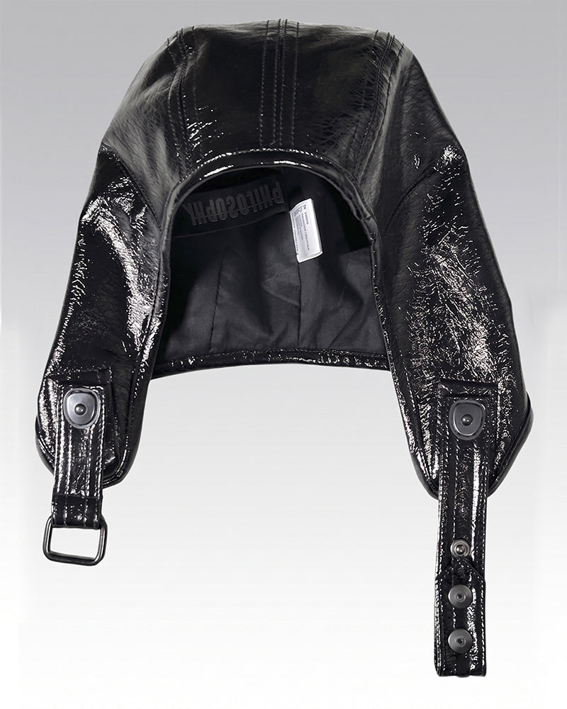 Wasteland Darkwear Cracked Texture PU Leather Tanker Hat