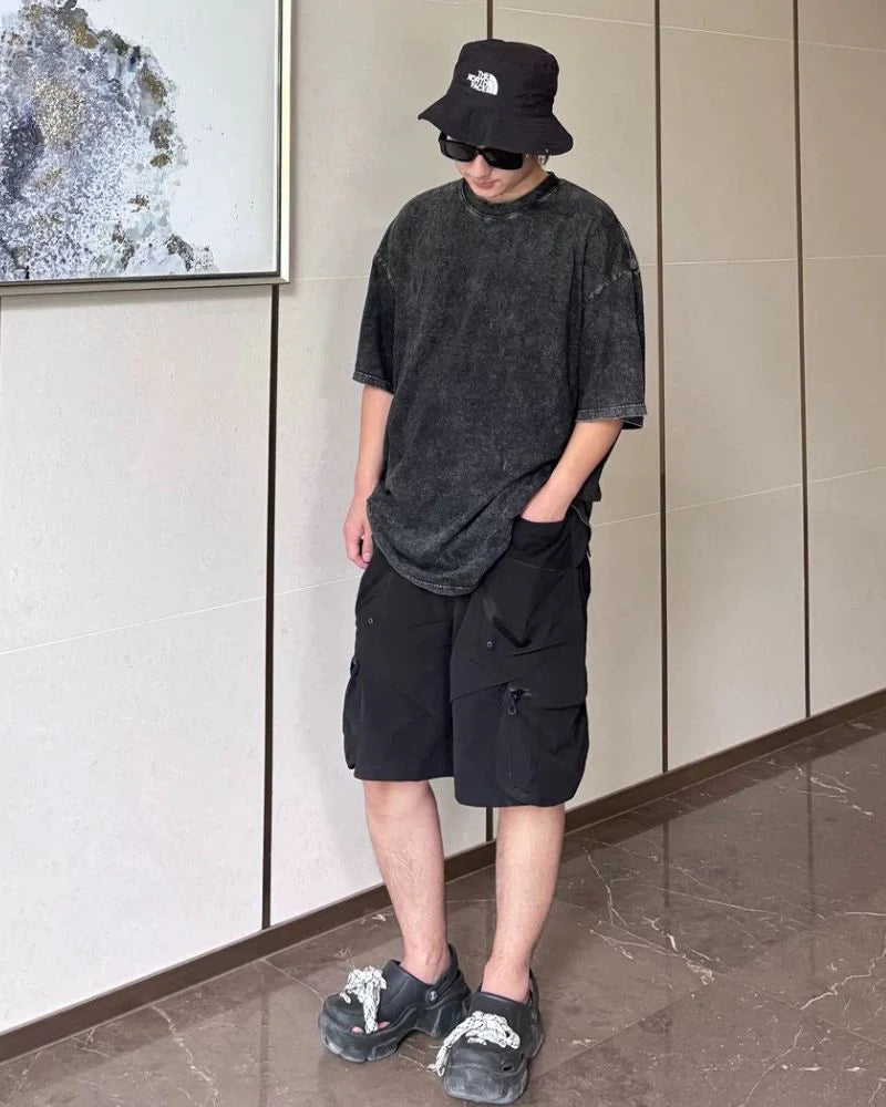 Techwear Pockets Patchwork Cargo Shorts