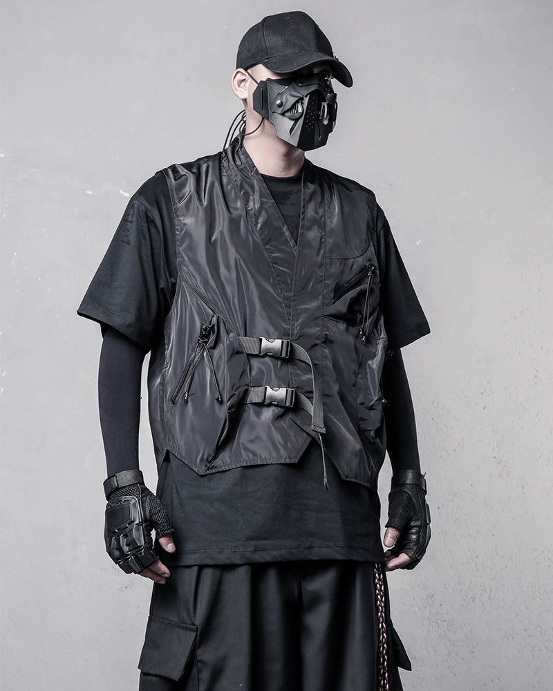 Techwear Darkwear Multi-Pocket Tactical Utility Vest
