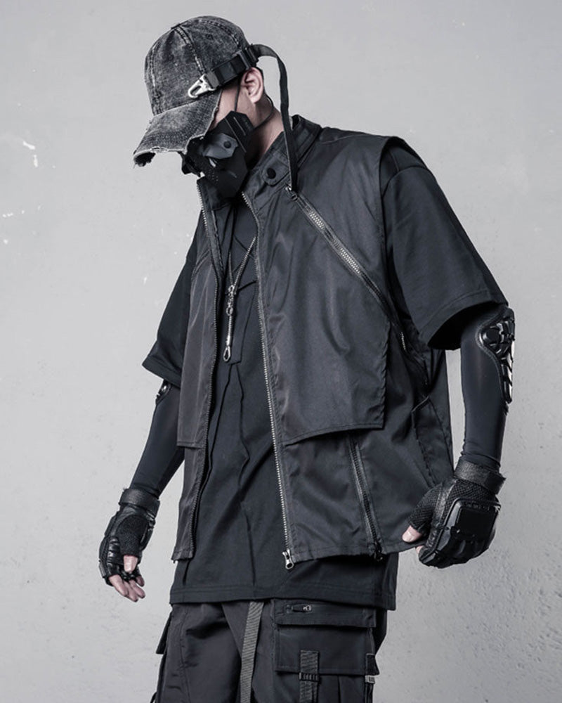 Techwear Multi-Zip Utility Vest