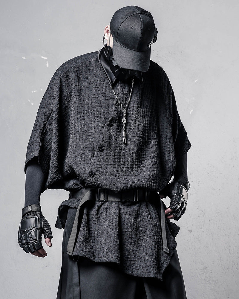 Techwear Asymmetric Batwing Sleeve Shirt
