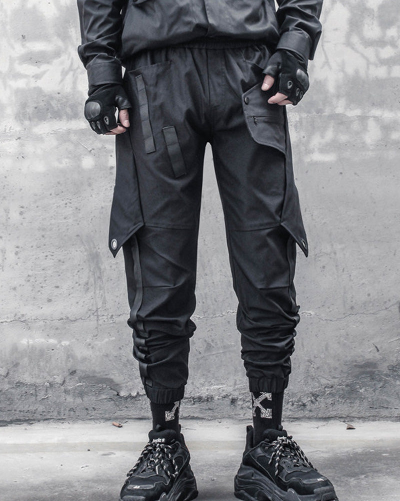 Samurai Functional Patchwork Black Cargo Pants