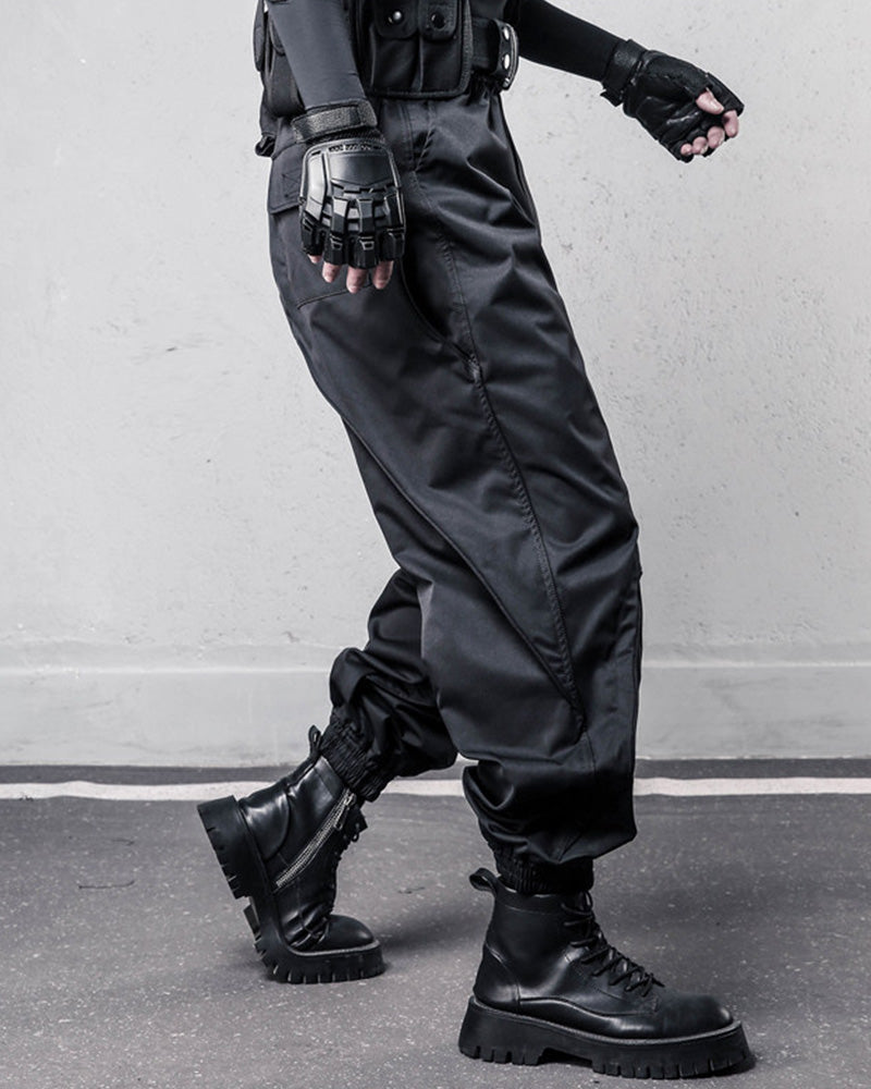 Minimalist Curved Panel Techwear Cargo Pants