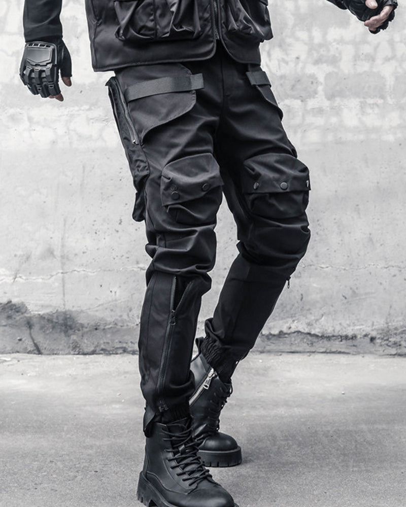 Functional Pocket Zipper Cargo Pants