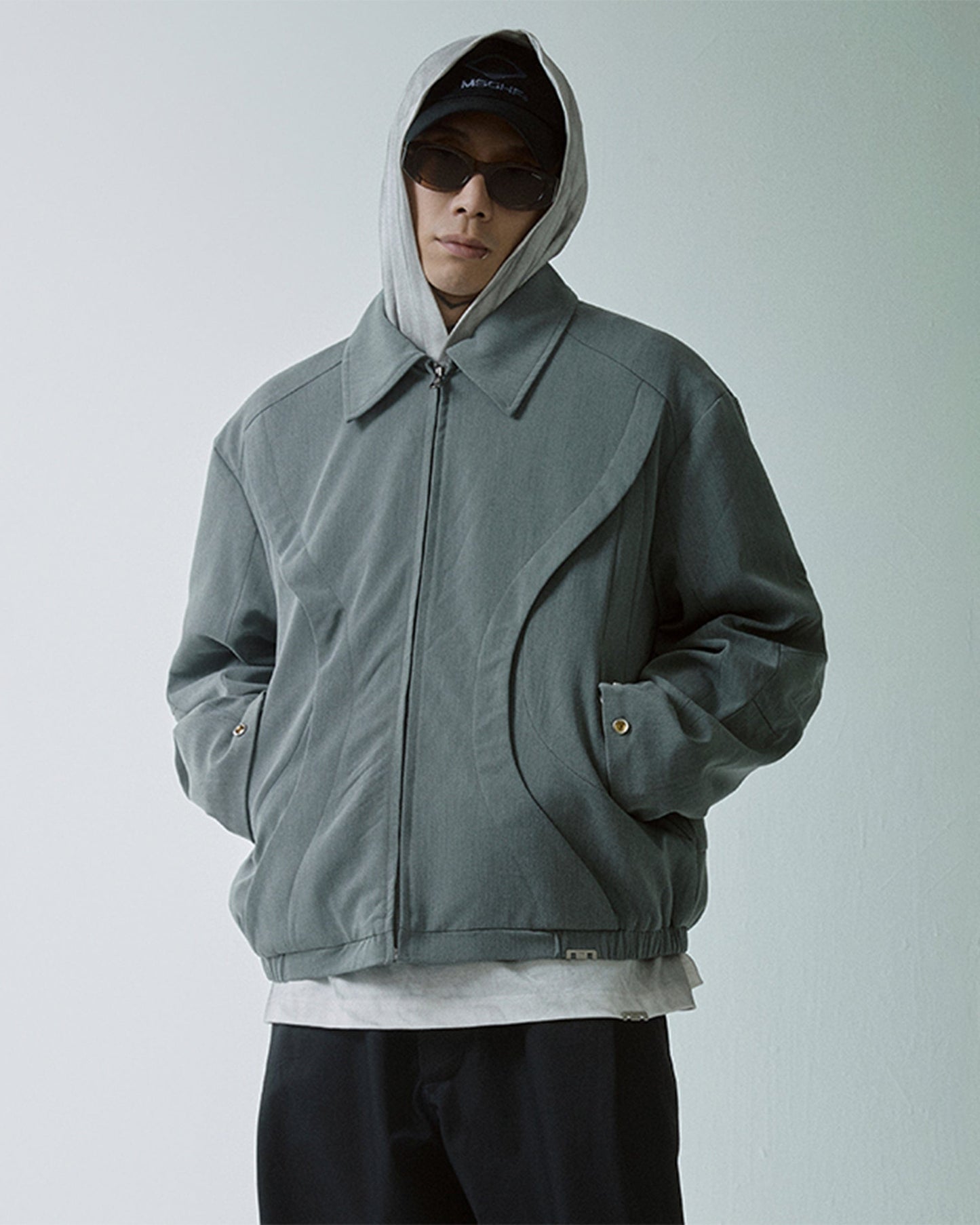 Deconstructed Layered Zip-Up Jacket