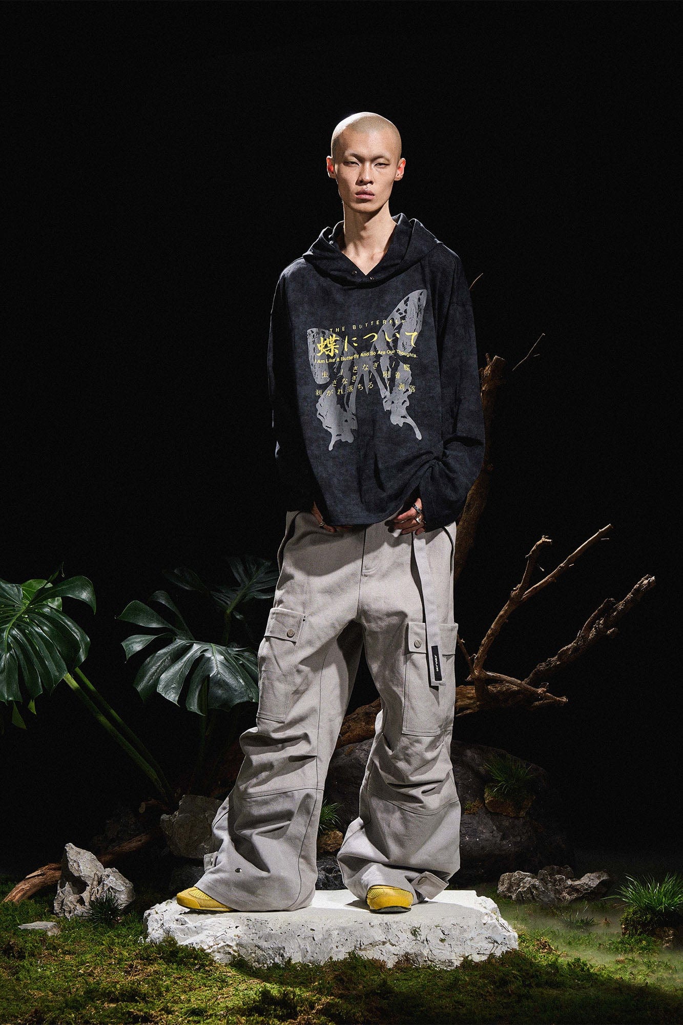 Multi-Pocket Oversized Workwear Cargo Pants Gray