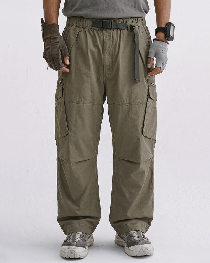Zippered Multi‑Pocket Cargo Pants
