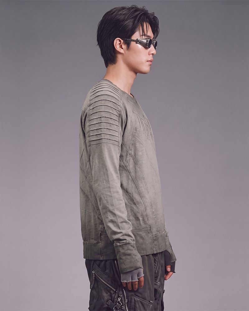 Post-Apocalyptic Dirty-Washed Deconstructed T-shirt
