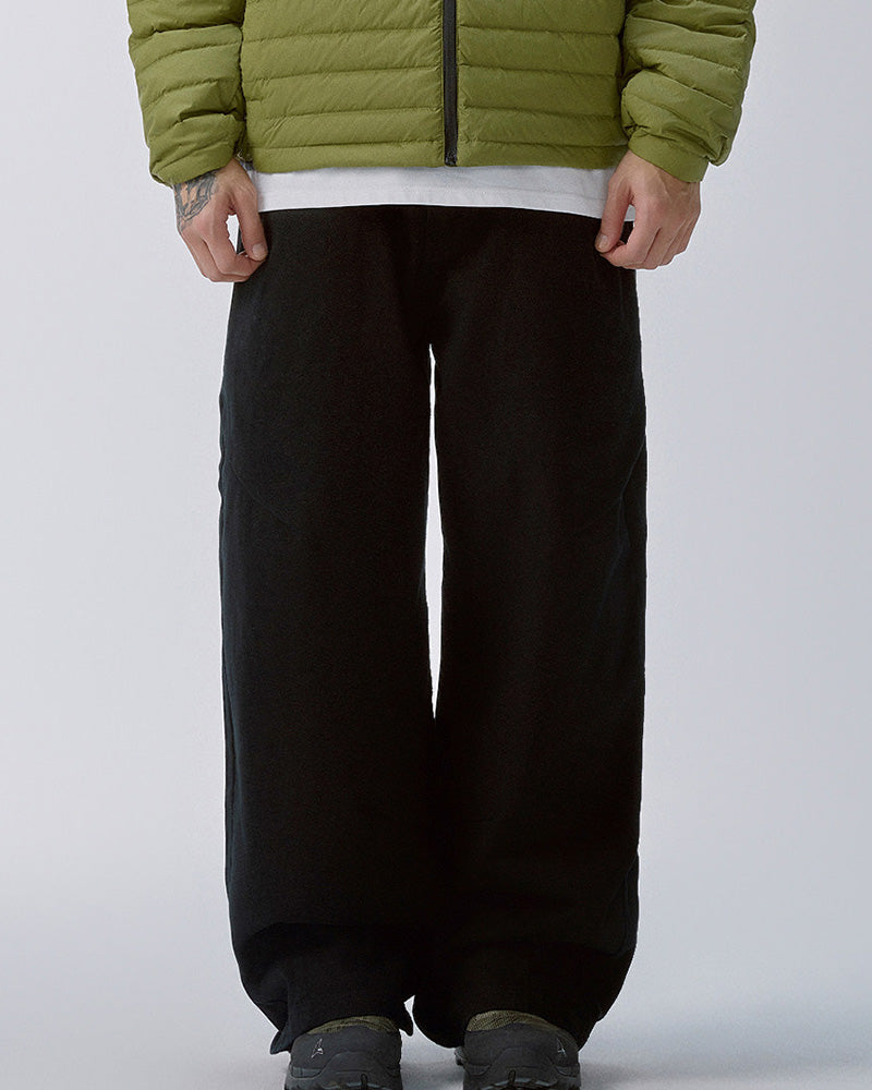 Oversized Black Relaxed Straight-Leg Trousers