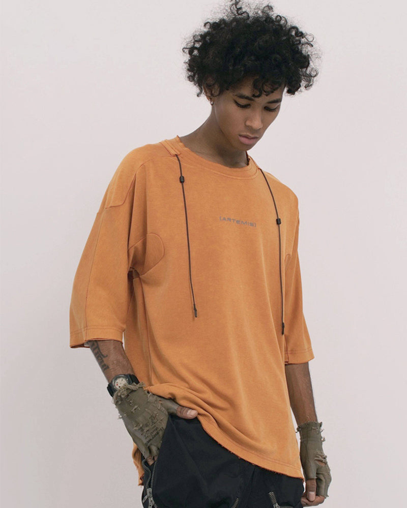 Wasteland Style Patchwork Drawstring T-Shirt