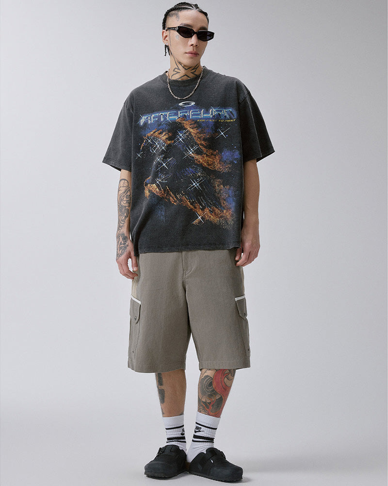 Tonal Panel Cargo Shorts